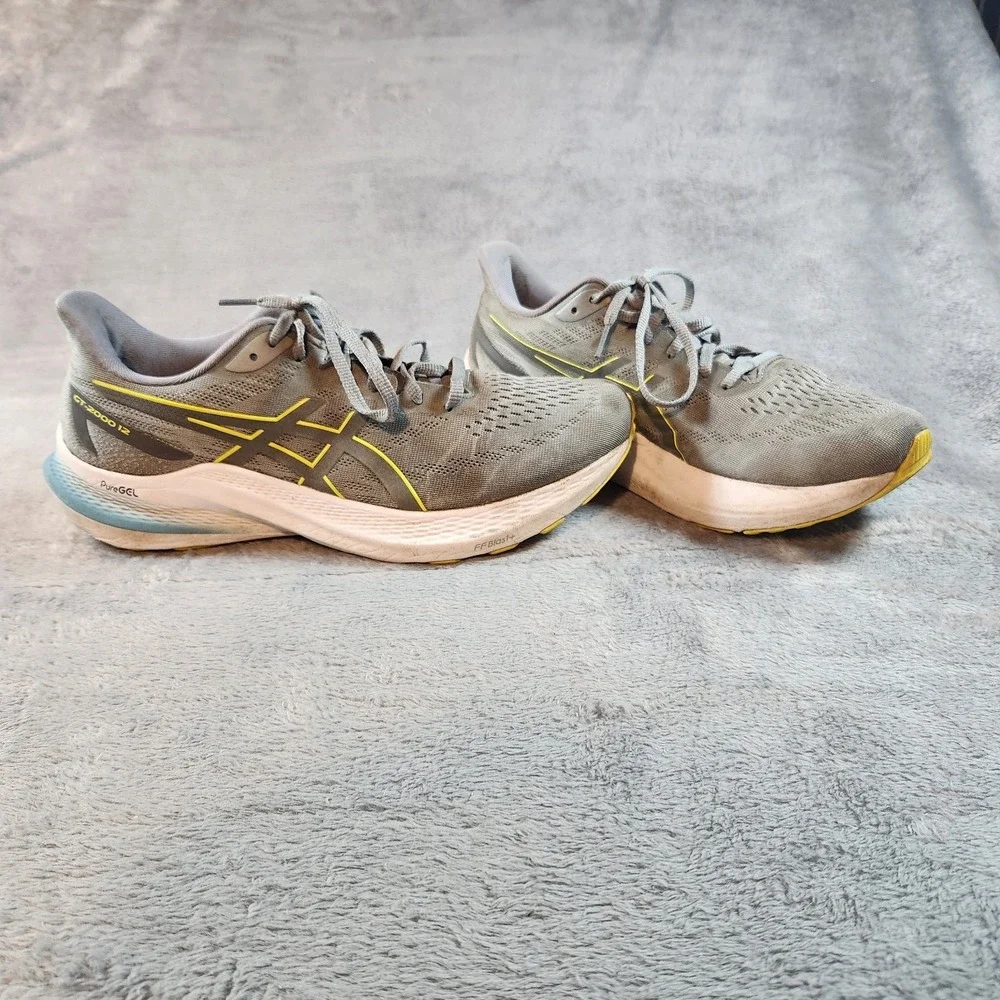 Asics Shoes Mens 10 Gray GT-2000 12 Running Sneakers Trainers PureGel 1011B691